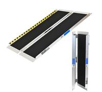 Rampa de Umbral Antideslizante 122CM 270KG Plegable Aluminio Conducción