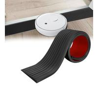 Rampa de umbral de puerta, 100 x 8 x 2,5 cm, rampa para silla de ruedas de PVC, superficie antideslizante, rampa de goma para silla de ruedas, cochecito de bebé, andador (negro, 100 x 8 x 2,5 cm)