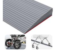 Rampa de umbral de puerta, 200 x 8 x 2 cm, rampa para silla de ruedas de PVC, superficie antideslizante, rampa de goma para silla de ruedas, carrito, andador o scooter eléctrico (gris, 2)