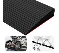 Rampa de umbral de puerta, 200 x 8 x 2 cm, rampa para silla de ruedas de PVC, superficie antideslizante, rampa de goma para silla de ruedas, carrito, andador o scooter eléctrico (negro, 2)