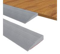 Rampa de Umbral de Puerta, Rampa de Umbral Autoadhesiva, Superficie Antideslizante, Tira de Umbral de Puerta de Goma, para Sillas de Ruedas, Rollators, Scooters Eléctricos (Gris, 90x8x2.5cm)