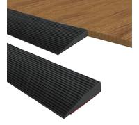 Rampa de Umbral de Puerta, Rampa de Umbral Autoadhesiva, Superficie Antideslizante, Tira de Umbral de Puerta de Goma, para Sillas de Ruedas, Rollators, Scooters Eléctricos (Negro, 90x8x1.5cm)