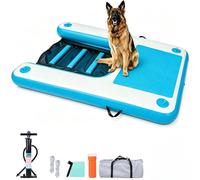 Rampa Hinchable para Perros con Escalera Flotante EVA Antideslizante para Piscina/Bote/Lago, 100 kg, Bomba incluida, portátil