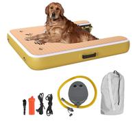 Rampa inflable grande para perros, acceso seguro y fácil para perros de hasta 180 libras, escalera flotante para piscinas, barcos y muelles, plataforma antideslizante de espuma EVA, alta visibilidad,