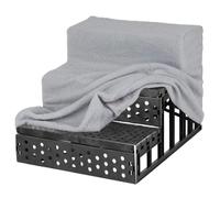 Rampa para mascotas, escaleras antideslizantes de 3 escalones para perros con funda extraíble, rampa lavable para mascotas para cama y sofá, escaleras de perro de 17.7 x 13.8 x 11.8 pulgadas para