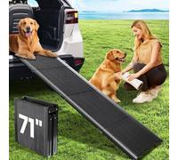 Rampa para Perros, 180X44cm Rampas para Perros para Sofa Coche, Extra Ancha para Perro Mediano y Grandecon, Capacidad 113KG Ligera Antideslizante Plegable y Ajustable Rampa para Perros