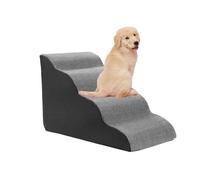 Rampa para Perros de Espuma, Escaleras para Mascotas con Diseño Antideslizante, Cubierta Lavable Extraíble, Gris, Escalera para Perros Pequeños, Gatos y Mascotas Mayores (71x40x45cm)