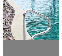 Rampa para Piscina de 80 x 80 cm, fácil de Montar, Fabricada en Acero Inoxidable 304, Resistente a la corrosión, Duradera y Curva.