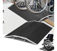 Rampa para Silla De Ruedas, 80x40 Cm De Aluminio Antideslizante con Soportes ExtraíBles para Silla De Ruedas Scooter Bicicleta Carrito Robot Aspirador Capacidad De Carga 300 Kg