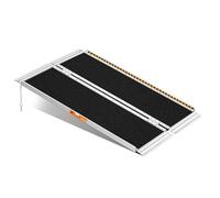 Rampa para Silla de Ruedas Plegable de Aluminio de 122 cm con Bisagra, Capacidad para Carga Pesada 362KG, Superficie Antideslizante para Scooters de Movilidad, Bicicletas, Diseño Portátil