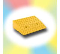 Rampa para sillas de ruedas， Rubber Doorway Threshold Ramp, Heavy Duty Driveway Shed Ramps Loading Ramp For Sidewalk Garage(Yellow,50x37x16 cm)