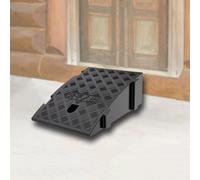 Rampa para sillas de ruedas， Rubber Doorway Threshold Ramp, Interlocking Curb Ramps, 3" 7" Rise Small Wheelchair Ramp(Black,25x40x16 cm)