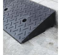 Rampa portátil para vehículos, rampas de borde de carretera bajas para vehículos, rampas de umbral de goma pesadas, rampas de puerto para interiores y exteriores Rampa de mantenimiento (100 x 25 cm x