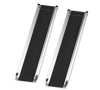 Rampa Telescópica para Silla De Ruedas De 2,13 M (7 Pies) Ajustable, Portátil, De Aluminio, con Umbral, Plegable, para Scooter De Movilidad, con Superficie Antideslizante, 7FT