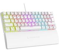 Rampage Plower K60 - Teclado mecánico para juegos, 62 teclas, diseño compacto del 60%, interruptores azules OUTEMU, retroiluminación LED, antifantasma, con cable (blanco, compatible con Windows/Mac)