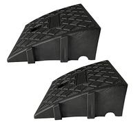 Rampas de Bordillo 11/13 cm Alto, Rampa Acceso Coche Portátil, Rampas de Plás-Tico para Coche, Rampa de Umbral Antideslizante para Silla de Ruedas Coche Moto Scooter Bicicleta Andador Aceras Garajes