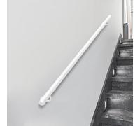 Rampas de escalera, rampa de metal blanco de 30 a 600 cm para rampa de seguridad interior, barra de apoyo antideslizante exterior montada en la pared - Manguera redonda (250 cm)