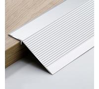 Rampas de umbral cortables, tira transición piso metal 36 pulgadas for silla ruedas/puerta/azulejo/alfombra/laminado/andador, tiras cubierta antideslizantes reductoras aluminio(Silver,80cm(31.5inch))