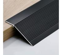 Rampas de umbral cortables, tira transición piso metal 36 pulgadas for silla ruedas/puerta/azulejo/alfombra/laminado/andador, tiras cubierta antideslizantes reductoras aluminio(Black,60cm(23.6inch))