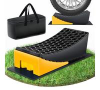 Rampas Para Coches, Calzos Autocaravana, 2 Unidades Rampa Coche, Camper Furgoneta Accesorios, Estabilizadores Camper, Máximo 5 Toneladas, Cuñas Niveladores Para Cualquier Superficie (yellow)