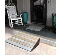 Rampas rampa de umbral, rampa umbral de transición, rampas de silla de ruedas de madera para puertas, robustas escaleras de paso de rampa de entrada con superficie antideslizante (35x19.6x1.5in)