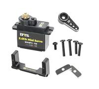RampCrab Servo de dirección RC con soporte de montaje y bocina servo para FMS FCX24, piezas de coche RC, piezas de actualización para RC Crawler escala 1/24 FCX24 Power Wagon Butcher & Max Smasher Big