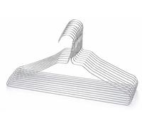 RAMPI | Perchas de metal galvanizado 40 cm - Juego de 50 unidades | Perchas para ahorrar espacio armario y guardarropa | Acero inoxidable Heavy Duty | Ideal para casa, lavandería y tienda