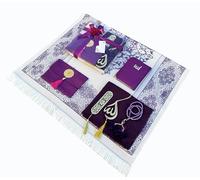 RAMSE Tapete de oración musulmana, juego de regalo 7 en uno, tapete de oración Surah, libro de oración, Tasbeeh, bufanda, estuche de Surah, marcapáginas, colgador de espejo de coche, cuentas de