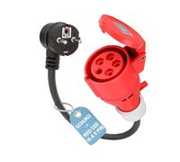 RamTouch Adaptador CEE con Enchufe Schuko a Toma CEE Roja 16A 5P (50 cm, IP44, Máx. 16A, 3G2,5 mm²) - para Cargadores Coche Eléctrico, Wallbox Portátil y Estaciones Carga Vehículo Móviles de 11 kW