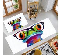 Rana Abstracta Alfombras de Cocina para Piso 2 Piezas, Arte Pop Antideslizantes Juego de Alfombras de Cocina Lavables Antifatiga Alfombra Cómoda - 40x60+40x120cm