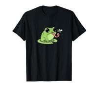 Rana atrapando una Mosca, gráfico Simple del Amante de Las Ranas Camiseta