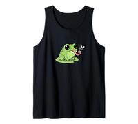Rana atrapando una Mosca, gráfico Simple del Amante de Las Ranas Camiseta sin Mangas