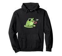 Rana atrapando una Mosca, gráfico Simple del Amante de Las Ranas Sudadera con Capucha