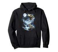 Rana Aullando a la Luna 90's Retro Sudadera con Capucha