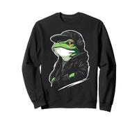 Rana Bosque Animal Amante Vida Silvestre Cool Music Auriculares Arte Sudadera