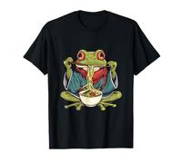 Rana comiendo fideos ramen kimono ilustración fideos ramen Camiseta