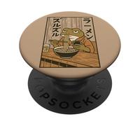 Rana Comiendo Ramen Sopa de Fideos japoneses Retro Manga Arte PopSockets PopGrip Adhesivo