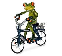 Rana con bicicleta roja, piedra artificial, aprox. 18 x 16 cm