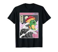 Rana Con Setas Surfeando Onda Japonesa Kawaii Cottagecore Camiseta