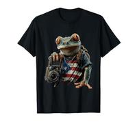 Rana Coqui puertorriqueña con Bandera y cámara Taino Boricua Camiseta