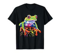 Rana de árbol arco iris colorido anfibio Splash Art Rana Camiseta