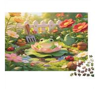 Rana de Jardín Puzzle de 1000 Piezas Puzzle para Adultos Papel Flores Coloridas Set de Puzzle 1000 Piezas Relajación Regalo Hogar 52x38cm/1000pcs