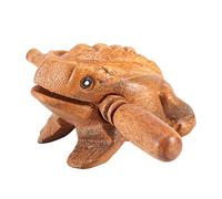 Rana de la suerte de madera, juguete tradicional de rana Guiro de Tailandia, instrumento de percusión Musical croante para decoración de hogar y oficina(10,6 CM)