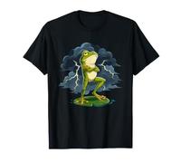 Rana de Trueno gruñón con Nubes de tormenta Poder relámpago Camiseta
