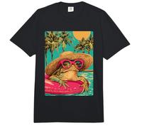 Rana de Verano con Gafas de Sol Fiesta de Animales Tropicales en Comfort Colors Adult Heavyweight T-Shirt