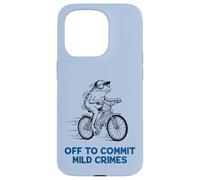 Rana Divertida Montando Bicicleta para Cometer Delitos leves Meme Carcasa para iPhone 15 Pro