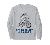 Rana Divertida Montando Bicicleta para Cometer Delitos leves Meme Manga Larga