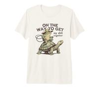 Rana Divertida Montando una Tortuga con Mensaje Motivador Camiseta Premium