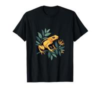 Rana dorada en la rama floreciente anfibios Naturaleza Arte Camiseta