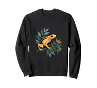 Rana dorada en la rama floreciente anfibios Naturaleza Arte Sudadera
